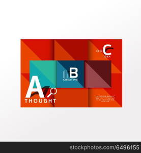 Infographic option banner. Geometric infographic banner, paper info a b c option diagram created with color shapes. Vector illustration