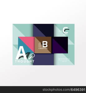 Infographic option banner. Geometric infographic banner, paper info a b c option diagram created with color shapes. Vector illustration