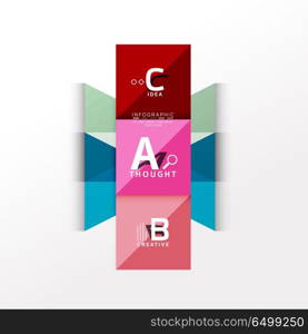 Infographic option banner. Geometric infographic banner, paper info a b c option diagram created with color shapes. Vector illustration