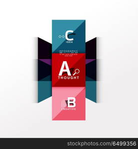 Infographic option banner. Geometric infographic banner, paper info a b c option diagram created with color shapes. Vector illustration