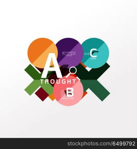 Infographic option banner. Geometric infographic banner, paper info a b c option diagram created with color shapes. Vector illustration