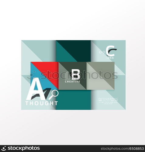 Infographic option banner. Geometric infographic banner, paper info a b c option diagram created with color shapes. Vector illustration