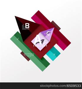 Infographic option banner. Geometric infographic banner, paper info a b c option diagram created with color shapes. Vector illustration