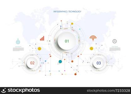 Infographic technology template hi-tech digital and engineering telecoms can be used for your business,book cover, template, timeline, banner, diagram, Infographics presentation, Vector illustration