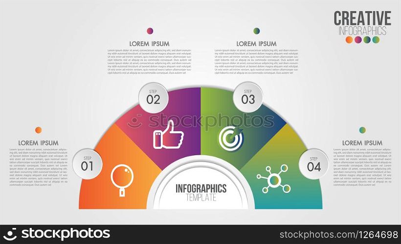 Infographic template 4 options or steps design for business and portfolio.Can be used for process presentations, workflow layout, diagram, banner and flow chart.