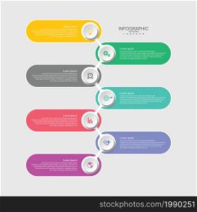 Infographic template circle colorful with 7 step