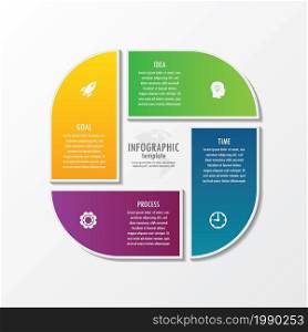Infographic template elements gradient with 4 step