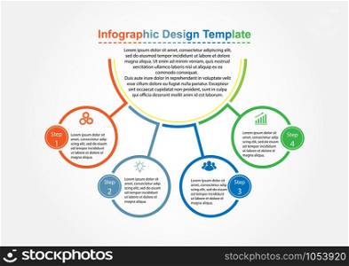 Infographic template for use in illustrating a workflow, diagram, business process parameters, strategies and planning.