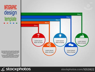 Infographic template for use in illustrating a workflow, diagram, business process parameters, strategies and planning.