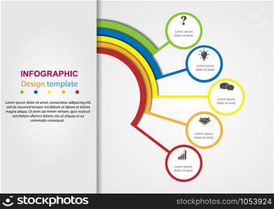 Infographic template for use in illustrating a workflow, diagram, business process parameters, strategies and planning.