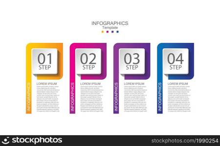 Infographic template gradient business with 4 step