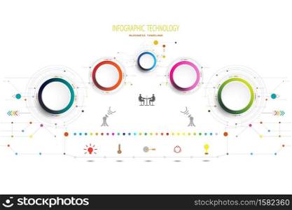 Infographic template timeline technology hi-tech digital and engineering telecoms can be used for your business,book cover, layout, template, banner,diagram, Infographic presentation, Vector illustration