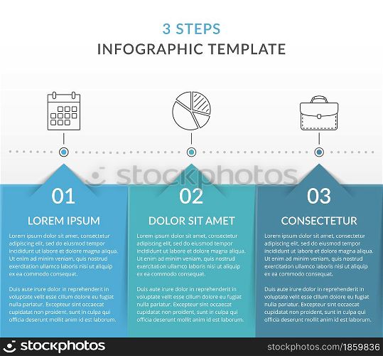 Infographic template with 3 steps, workflow, process chart, vector eps10 illustration. Infographic Template with 3 Steps