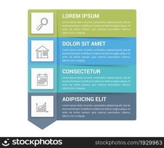 Infographic template with 4 steps, workflow, process chart, vector eps10 illustration. Infographic Template with 4 Steps