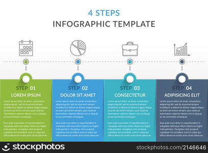 Infographic template with 4 steps, workflow, process chart, vector eps10 illustration. Infographic Template with 4 Steps