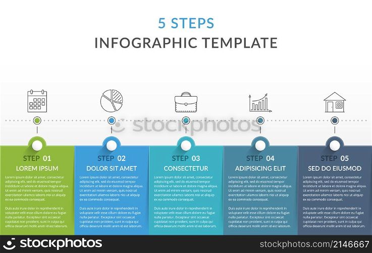 Infographic template with 5 steps, workflow, process chart, vector eps10 illustration. Infographic Template with 5 Steps