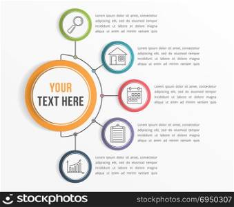 Infographic Template with Five Steps. Infographic template with five steps or options, workflow, process diagram, vector eps10 illustration