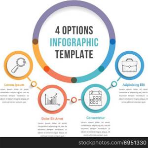 Infographic template with four steps or options, workflow, process diagram, vector eps10 illustration. Infographic Template with Four Options