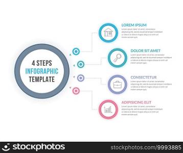 Infographic template with four steps or options, workflow, process diagram, vector eps10 illustration. Infographic Template with Four Steps