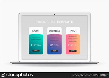Infographic template with laptop. Business step options, banner, web design. Vector illustration.. Infographic template with laptop. Business step options, banner, web design.