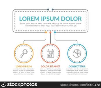 Infographic template with main idea and 3 steps or options, workflow, process chart, vector eps10 illustration. Infographic Template with 3 Steps