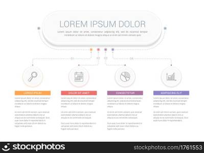 Infographic template with main title and 4 steps or options, workflow, process chart, vector eps10 illustration. Infographic Template with 4 Steps