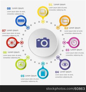 Infographic template with photography icons, stock vector