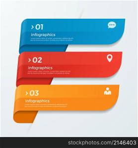 Infographic template with ribbons banners arrows 3 options for presentations, advertising, layouts, annual reports, web design.. Infographic template with ribbons banners arrows 3 options