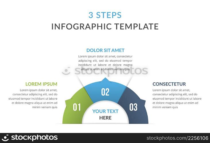 Infographic template with three steps or options, process chart, vector eps10 illustration. Infographic Template with Three Elements