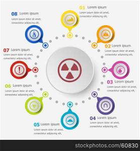 Infographic template with warning sign icons, stock vector