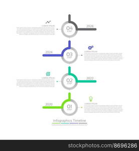 Infographic timeline business icon template design