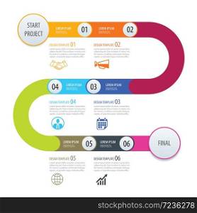 Infographic timeline template business concept arrows.Vector can be used for workflow layout, diagram, number step up options, web design
