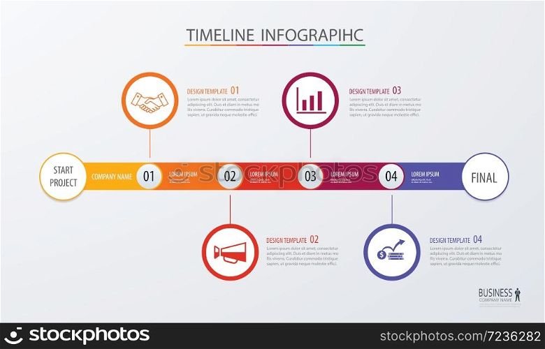 Infographic timeline template business concept.Vector can be used for workflow layout, diagram, number step up options, web design ,annual report