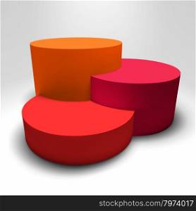 Infographic vector 3D pedestal graph with colorful columns