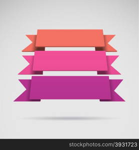 Infographic vector 3D styled colorful ribbons for your presentation