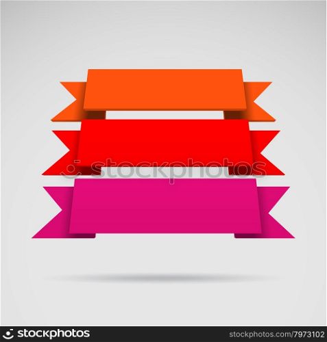 Infographic vector 3D styled colorful ribbons for your presentation