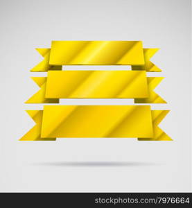 Infographic vector 3D styled golden ribbons for your presentation