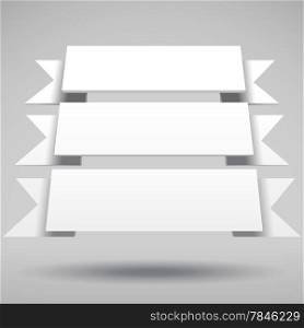 Infographic vector 3D styled white ribbons for your presentation