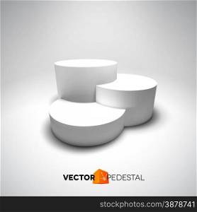 Infographic vector white 3D pedestal or graph