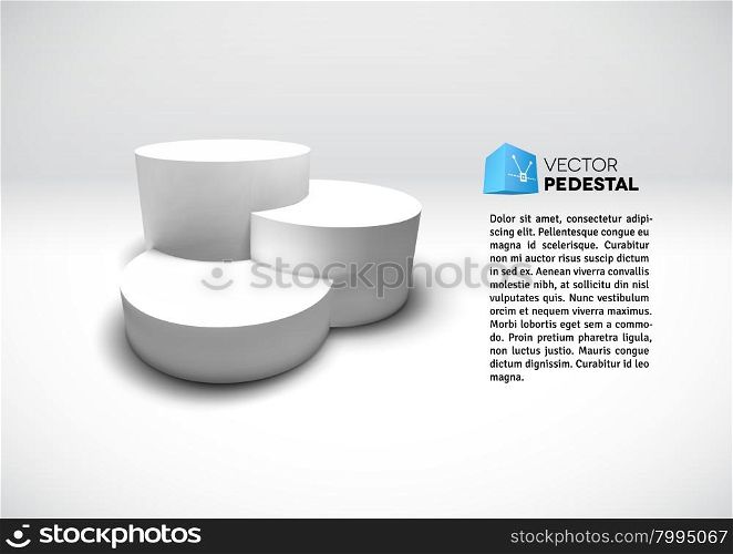 Infographic vector white 3D pedestal or graph