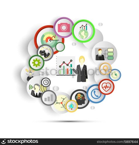 Infographic with icons for business vector template. Infographic with icons for business vector template.