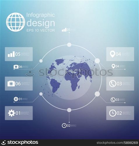 infographic with unfocused background and icons set for business design vector.. infographic with unfocused background and icons set for business design vector