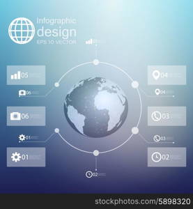 infographic with unfocused background and icons set for business design vector.. infographic with unfocused background and icons set for business design vector