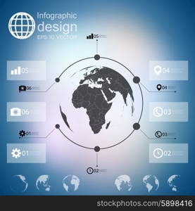 infographic with unfocused background and icons set for business design vector.. infographic with unfocused background and icons set for business design vector