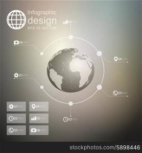 infographic with unfocused background and icons set for business design vector.. infographic with unfocused background and icons set for business design vector