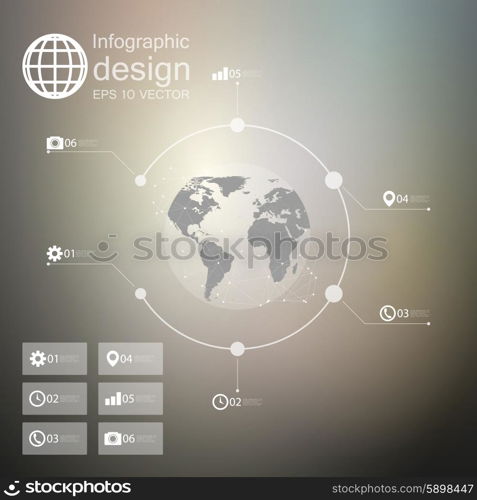 infographic with unfocused background and icons set for business design vector.. infographic with unfocused background and icons set for business design vector