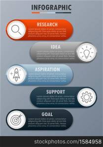 Infographicfor modern business concept with 5 options