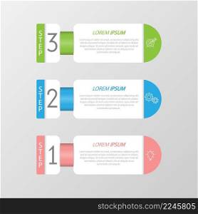 Infographics. 3 stages of development, marketing, workflow or plan. Business strategy with icons. Report and statistics diagram.