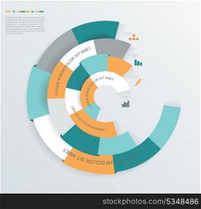 Infographics circle origami style, can be used for workflow layout, option or step banner, diagram, number lines, web design.