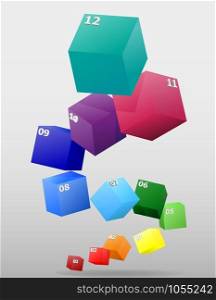 infographics cuboid multicolor visually surround 3d vector illustration